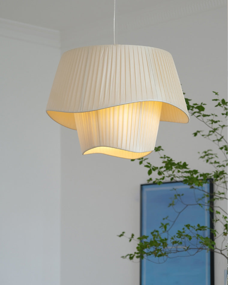 WOMO Suspension luminaire cylindrique plissée en tissu - WM2130