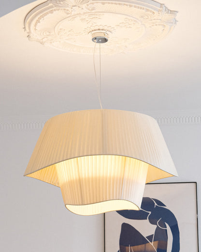 WOMO Pleated Fabric Drum Pendant Light-WM2130