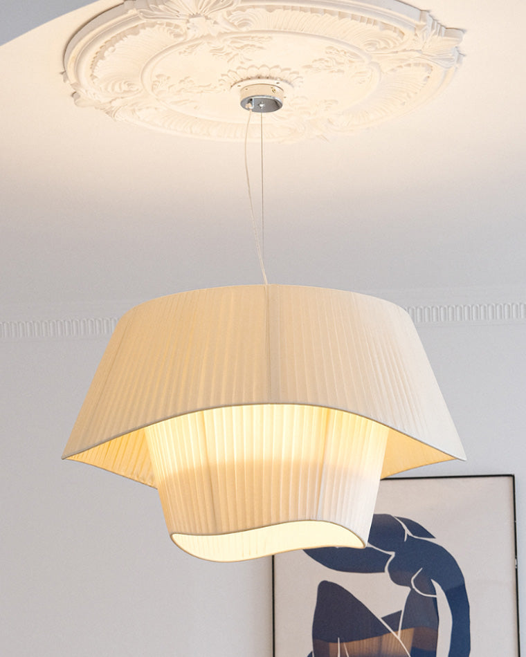 WOMO Suspension luminaire cylindrique plissée en tissu - WM2130