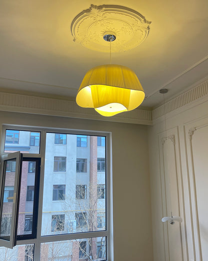 WOMO Pleated Fabric Drum Pendant Light-WM2130