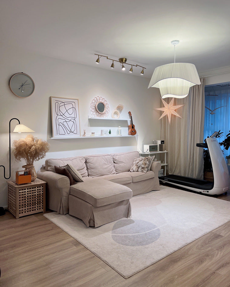 WOMO Suspension luminaire cylindrique plissée en tissu - WM2130