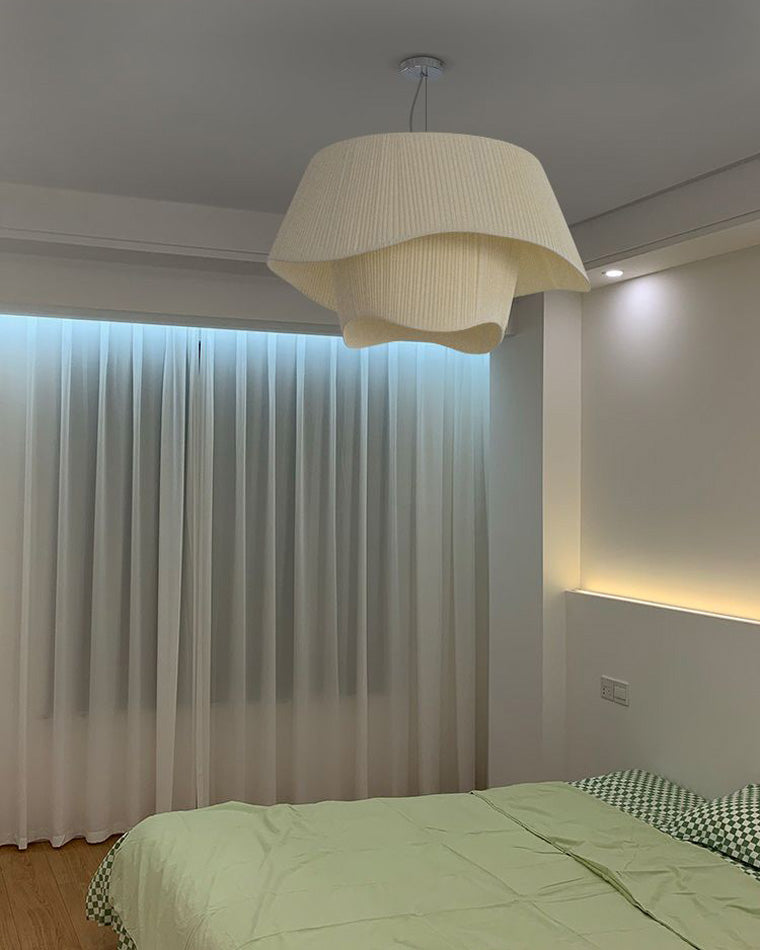 WOMO Suspension luminaire cylindrique plissée en tissu - WM2130