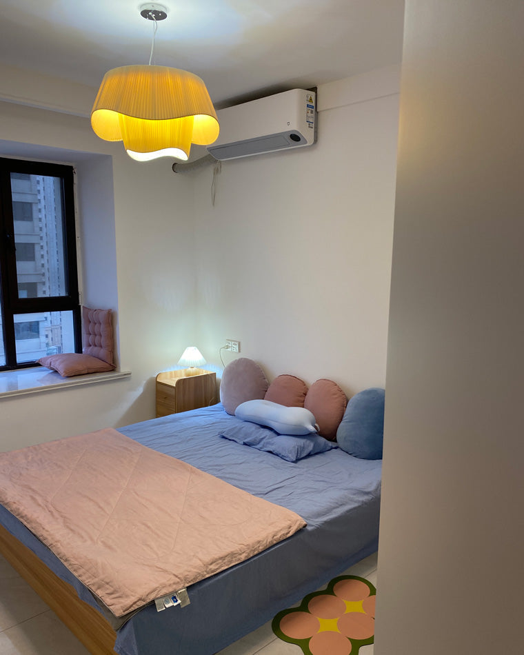 WOMO Suspension luminaire cylindrique plissée en tissu - WM2130