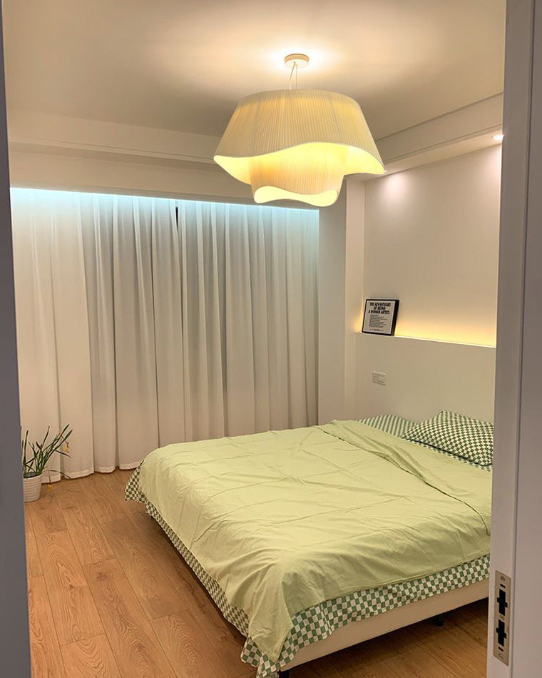 WOMO Suspension luminaire cylindrique plissée en tissu - WM2130