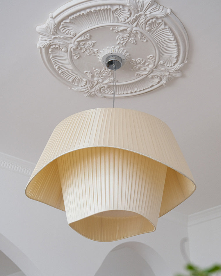 WOMO Suspension luminaire cylindrique plissée en tissu - WM2130