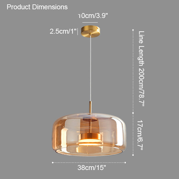 WOMO LED Pendant Light Round Glass Kitchen Modern-WM2145