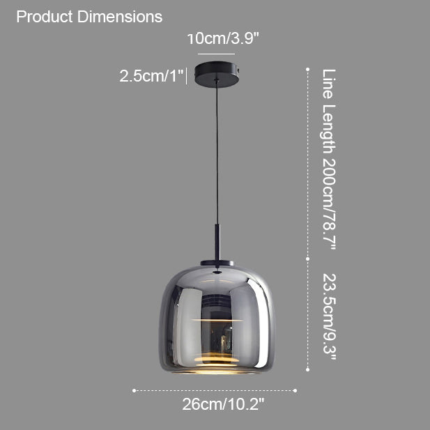 WOMO LED Pendant Light Round Glass Kitchen Modern-WM2145