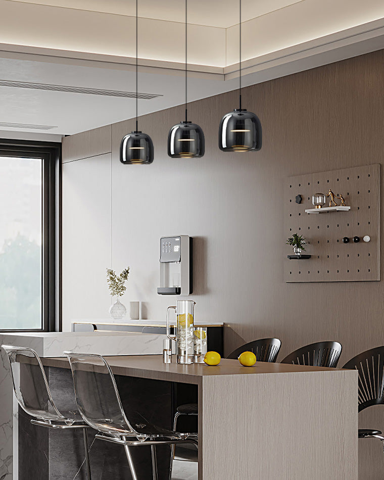 WOMO LED Pendelleuchte Rund Glas Küche Modern-WM2145