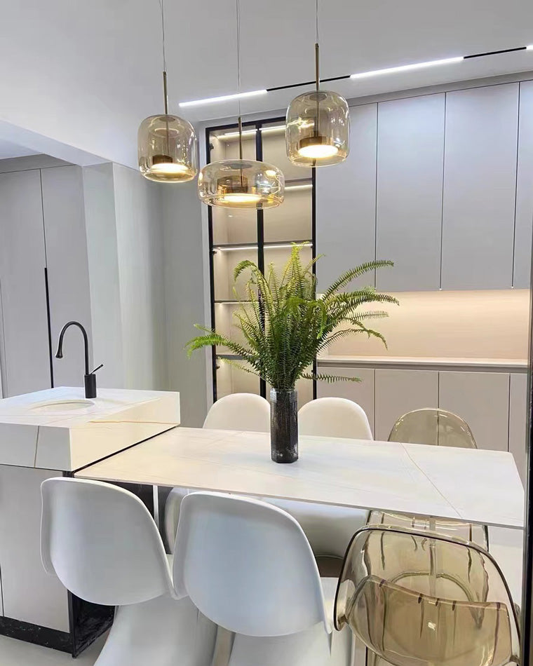 WOMO LED Pendelleuchte Rund Glas Küche Modern-WM2145