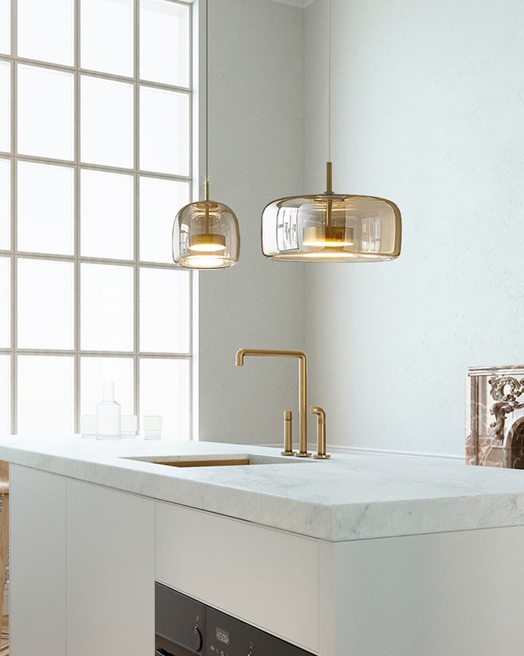 WOMO LED Pendelleuchte Rund Glas Küche Modern-WM2145