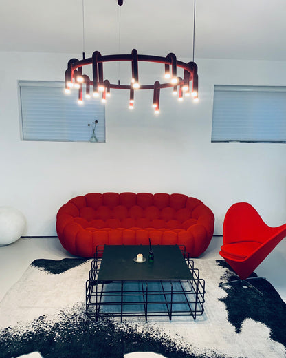 WOMO U-tubes Red Round Chandelier-WM2157