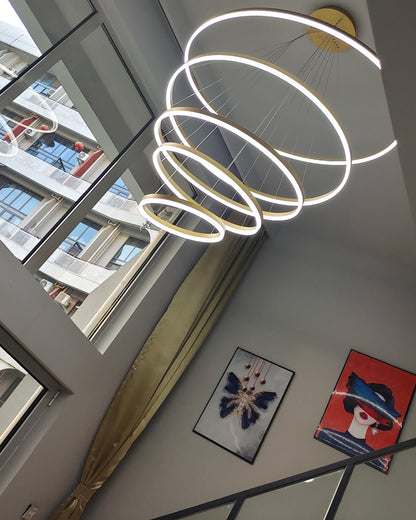WOMO Tiered Ring LED Chandelier-WM2159
