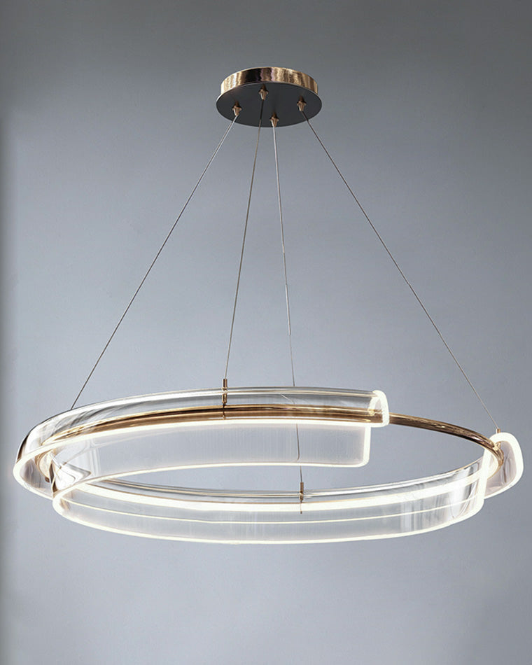 WOMO Goldener runder LED-Kronleuchter WM2165