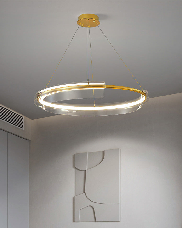 WOMO Goldener runder LED-Kronleuchter WM2165