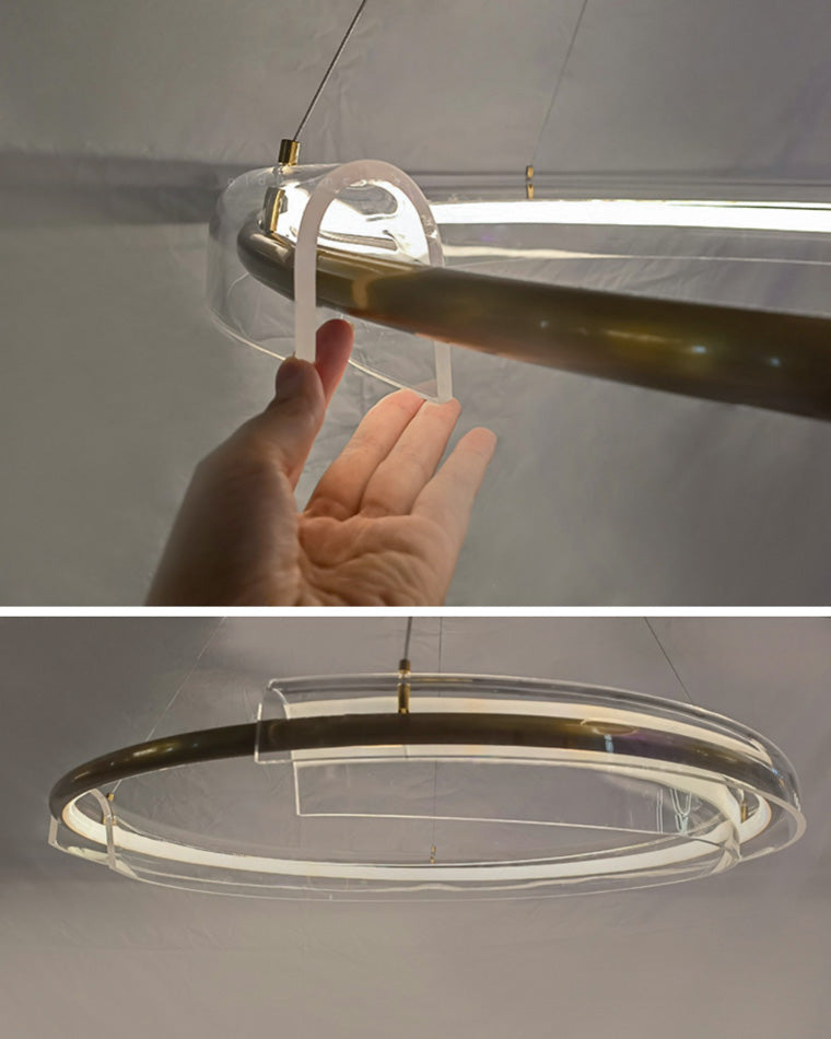 WOMO Goldener runder LED-Kronleuchter WM2165