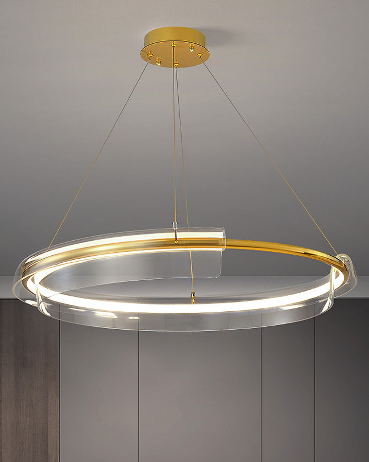 WOMO Goldener runder LED-Kronleuchter WM2165