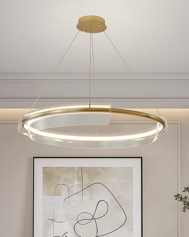WOMO Goldener runder LED-Kronleuchter WM2165