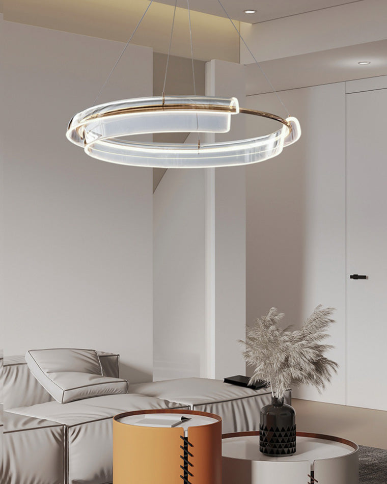 WOMO Goldener runder LED-Kronleuchter WM2165