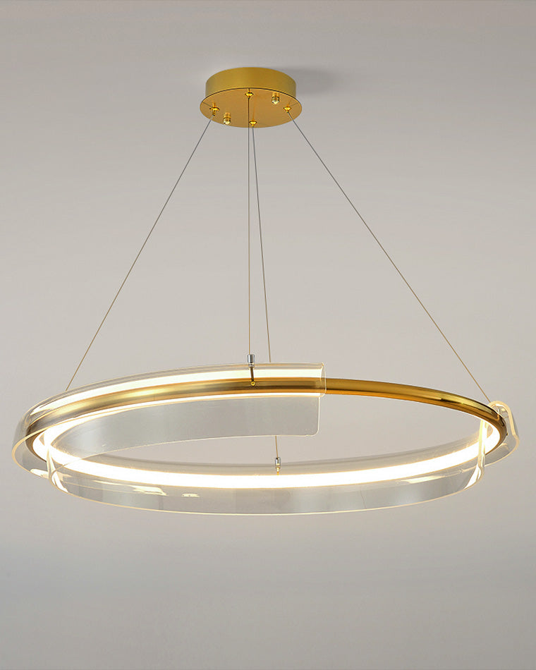 WOMO Goldener runder LED-Kronleuchter WM2165