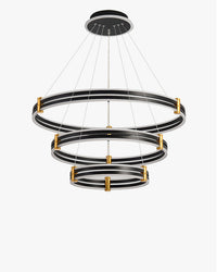 WOMO Chandelier with Stepped Black Rings - WM2172