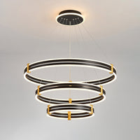 WOMO Chandelier with Stepped Black Rings - WM2172