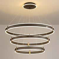 WOMO Chandelier with Stepped Black Rings - WM2172