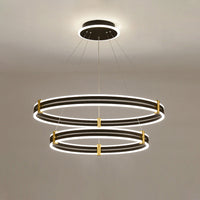 WOMO Chandelier with Stepped Black Rings - WM2172