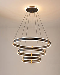 WOMO Chandelier with Stepped Black Rings - WM2172