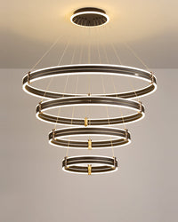 WOMO Chandelier with Stepped Black Rings - WM2172