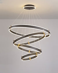 WOMO Chandelier with Stepped Black Rings - WM2172