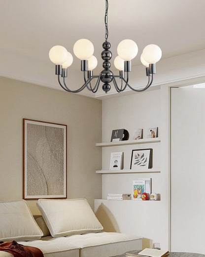 WOMO Glass Globe Black Arm Chandelier-WM2173