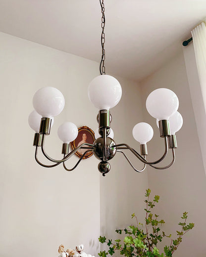 WOMO Glass Globe Black Arm Chandelier-WM2173