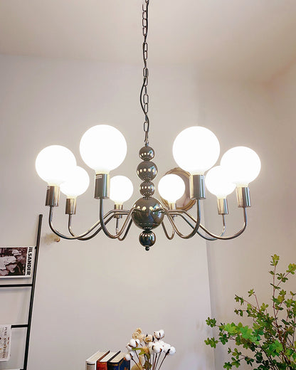 WOMO Glass Globe Black Arm Chandelier-WM2173