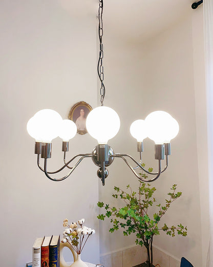 WOMO Glass Globe Black Arm Chandelier-WM2173