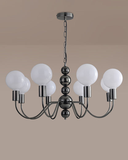 WOMO Glass Globe Black Arm Chandelier-WM2173