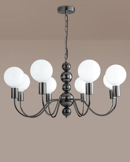 WOMO Glass Globe Black Arm Chandelier-WM2173