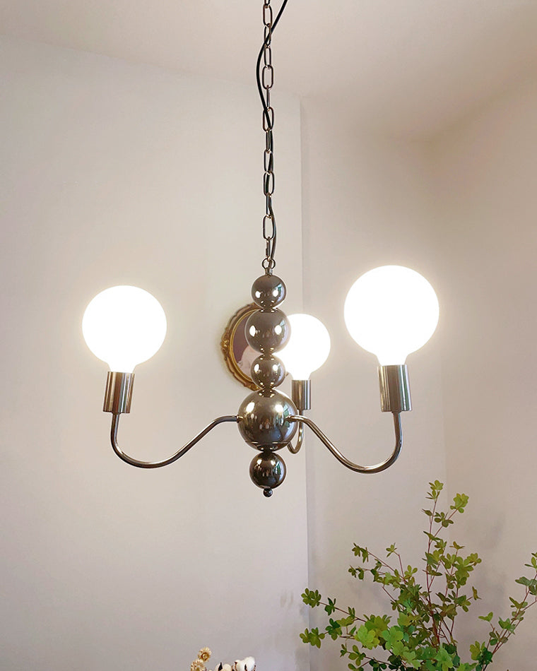 WOMO Kronleuchter mit Glaskugel und schwarzem Arm-WM2173