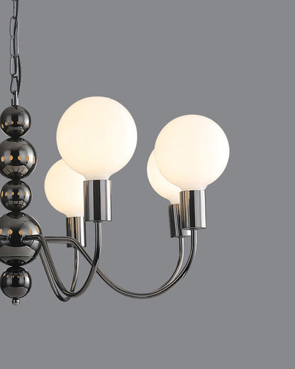 WOMO Glass Globe Black Arm Chandelier-WM2173