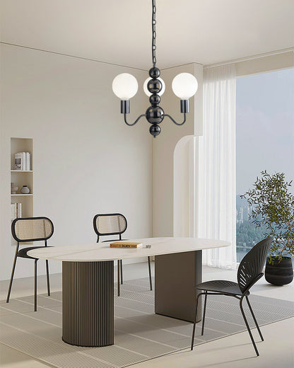 WOMO Glass Globe Black Arm Chandelier-WM2173