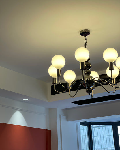 WOMO Glass Globe Black Arm Chandelier-WM2173