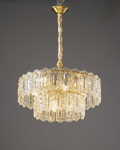 WOMO Textured Glass Tiered Chandelier-WM2177