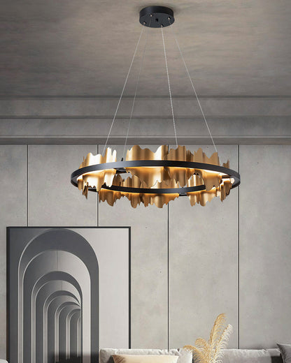 WOMO Iceberg Round Black Gold Chandelier-WM2183