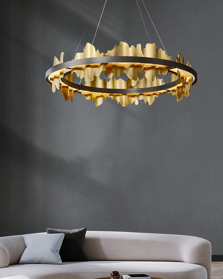 WOMO Iceberg Round Black Gold Chandelier-WM2183