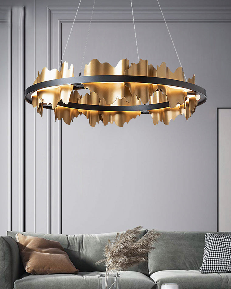 WOMO Iceberg Round Black Gold Chandelier-WM2183
