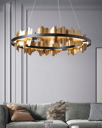 WOMO Iceberg Round Black Gold Chandelier-WM2183
