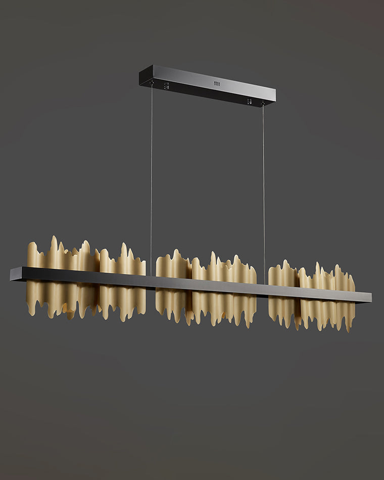 WOMO Iceberg Schwarz Gold Linear Kronleuchter-WM2184