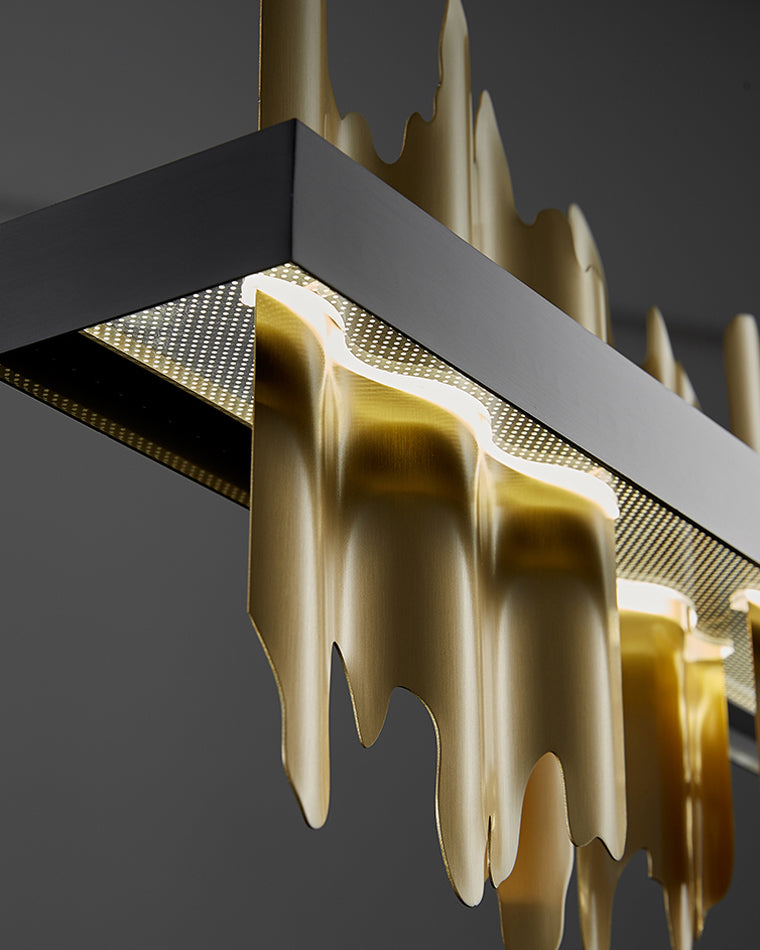 WOMO Iceberg Schwarz Gold Linear Kronleuchter-WM2184