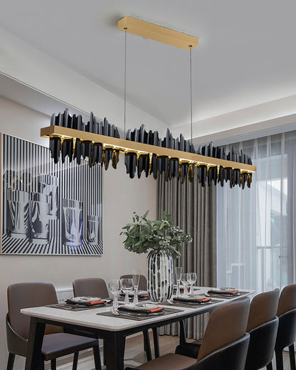 WOMO Iceberg Black Gold Linear Chandelier-WM2184