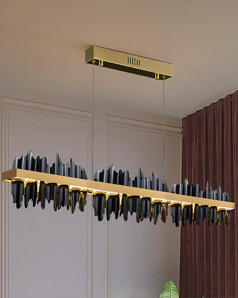 WOMO Iceberg Schwarz Gold Linear Kronleuchter-WM2184