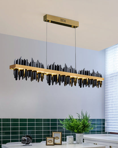 WOMO Iceberg Black Gold Linear Chandelier-WM2184